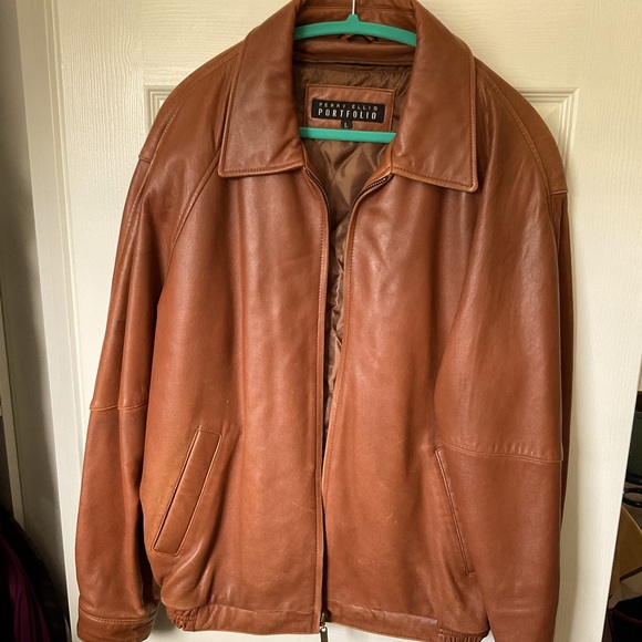 VINTAGE LEATHER BOMBER JACKET - Picture 1 of 10